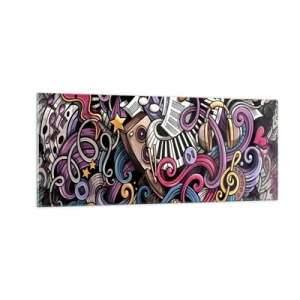 Quadro em vidro - Melodia complicada - 100x40 cm