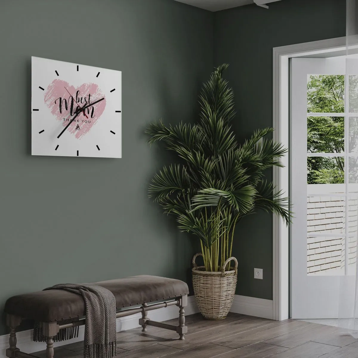 Relógio de parede - Relógio em vidro - Sempre o momento certo - 40x40 cm