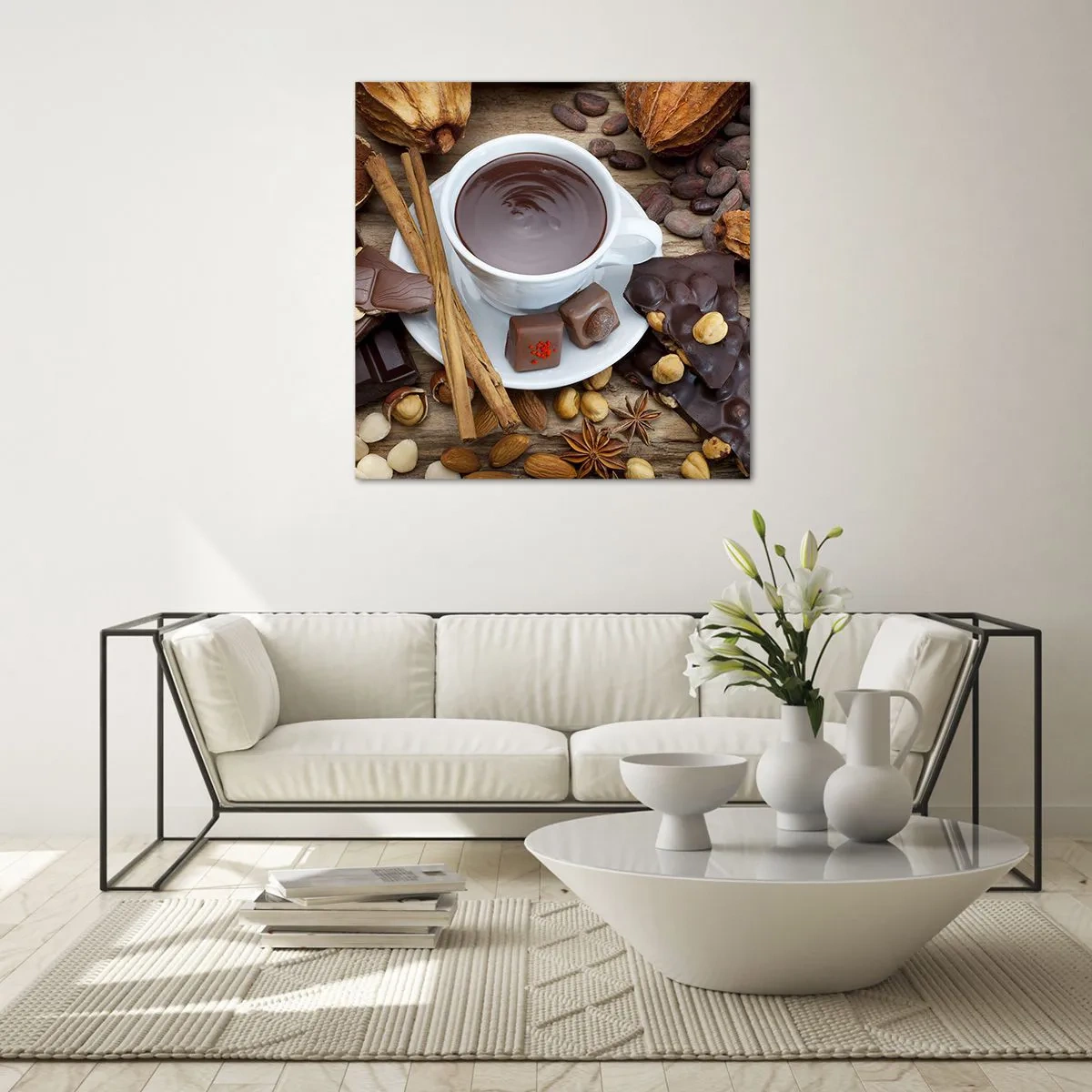 Quadro em vidro - Da fábrica de chocolate de conto de fadas - 70x70 cm