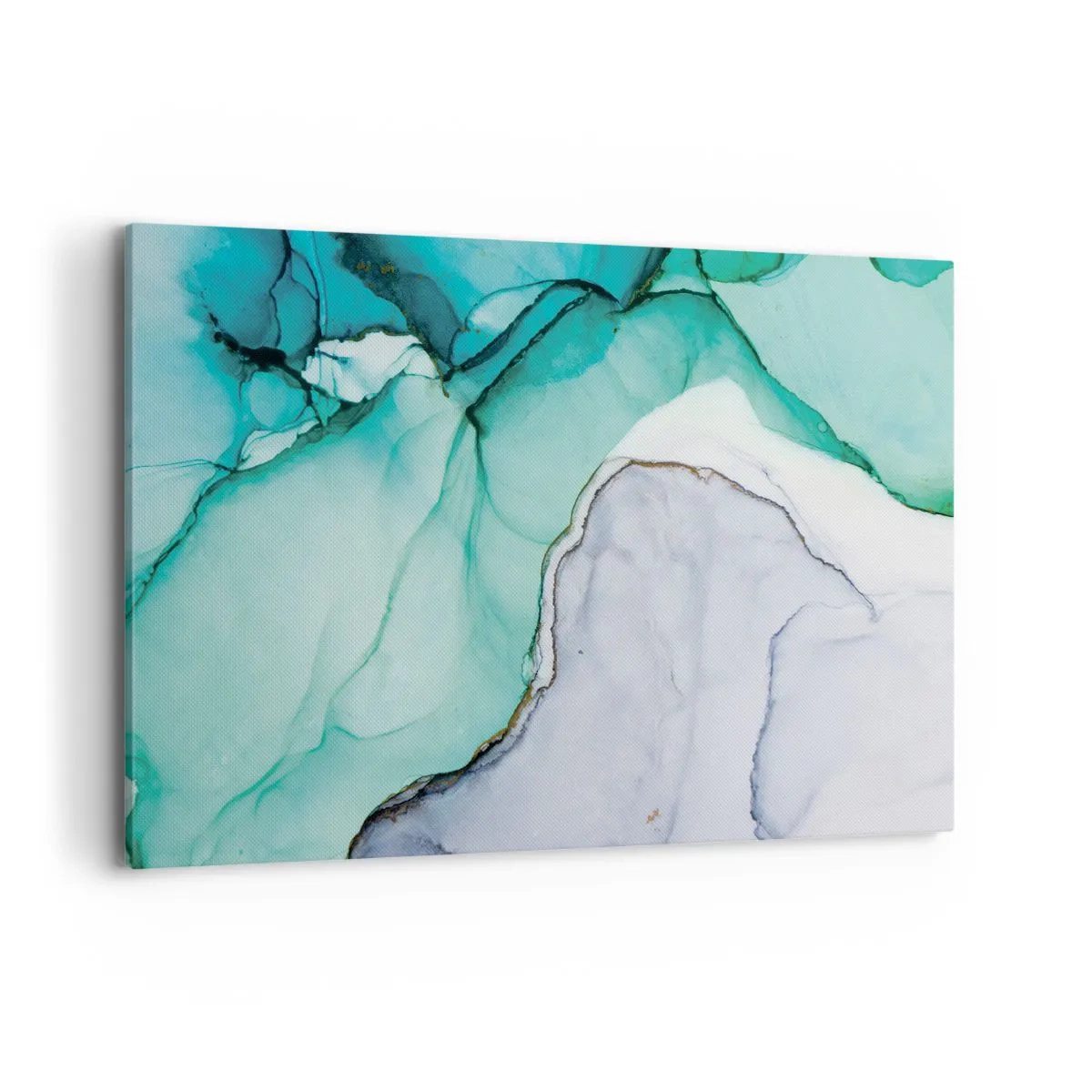 Quadro em tela - Estudo em turquesa - 120x80 cm