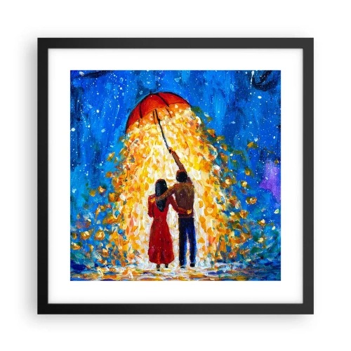Pôster com moldura preta - A magia de uma noite chuvosa? - 40x40 cm