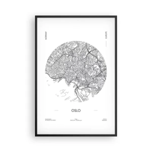Pôster com moldura preta - Anatomia de Oslo - 61x91 cm