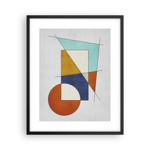Pôster com moldura preta - Abstração: diversão modernista - 40x50 cm