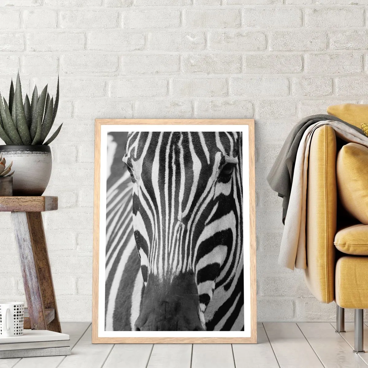 Pôster com moldura de carvalho claro - O mundo é preto e branco - 40x50 cm