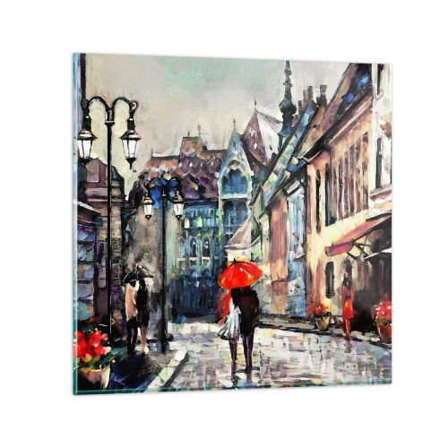 Quadro em vidro - Chuva para dois - 50x50 cm