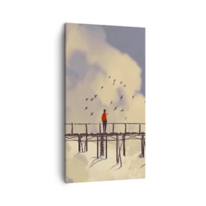 Quadro em tela - Saudade azul - 45x80 cm