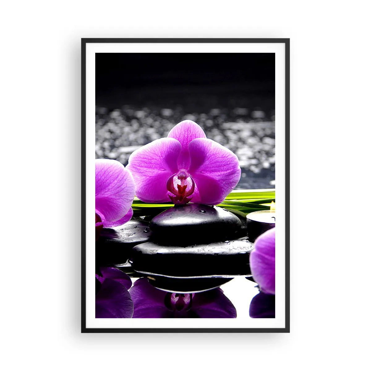 Pôster com moldura preta - Afogar-se na paz e sossego - 70x100 cm