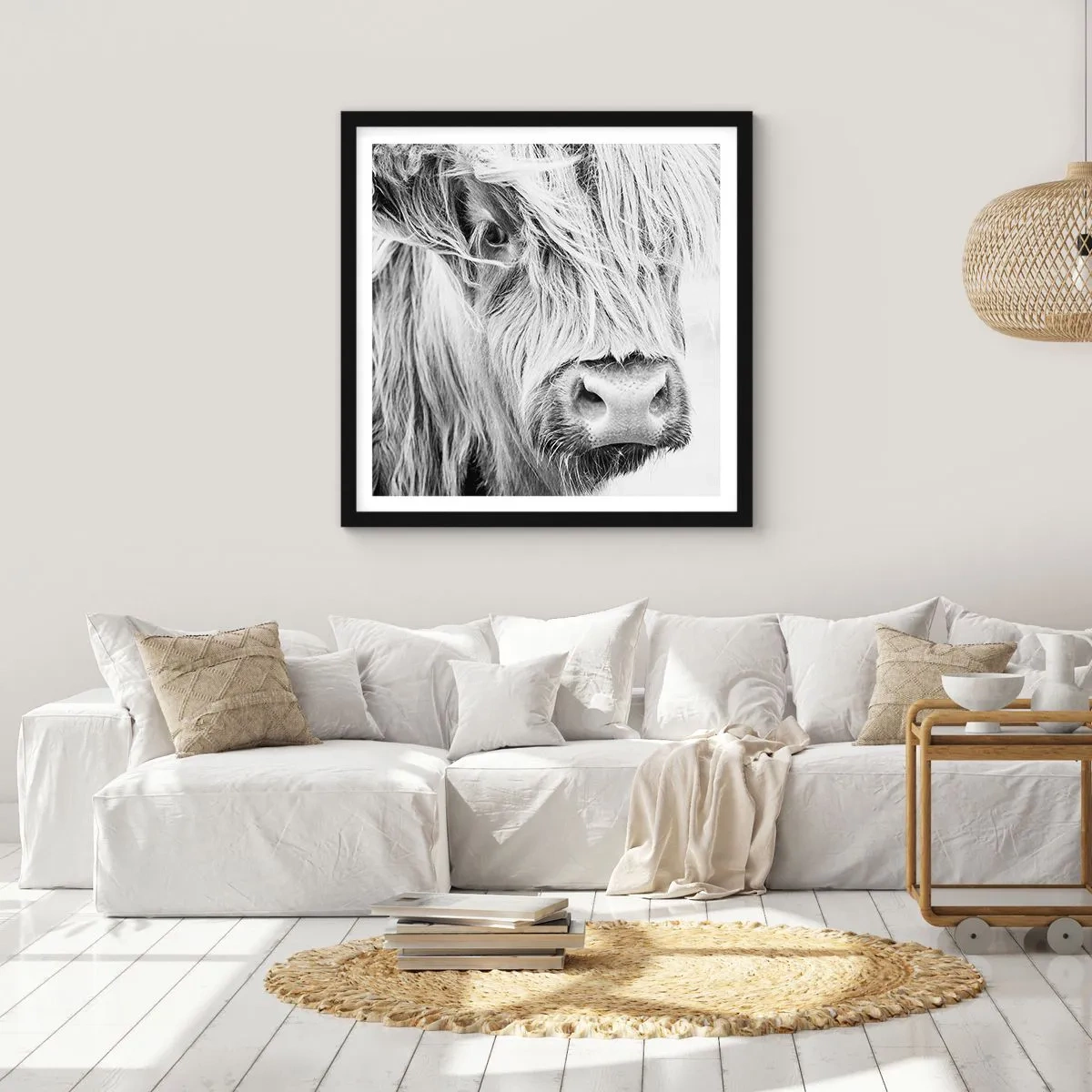 Pôster com moldura preta - Natureza selvagem escocesa - 60x60 cm