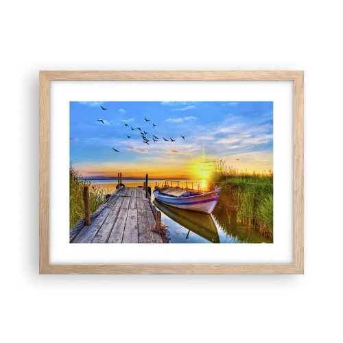 Pôster com moldura de carvalho claro - Adeus, até amanhã - 40x30 cm