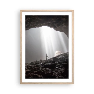 Pôster com moldura de carvalho claro - Gruta luminosa - 50x70 cm