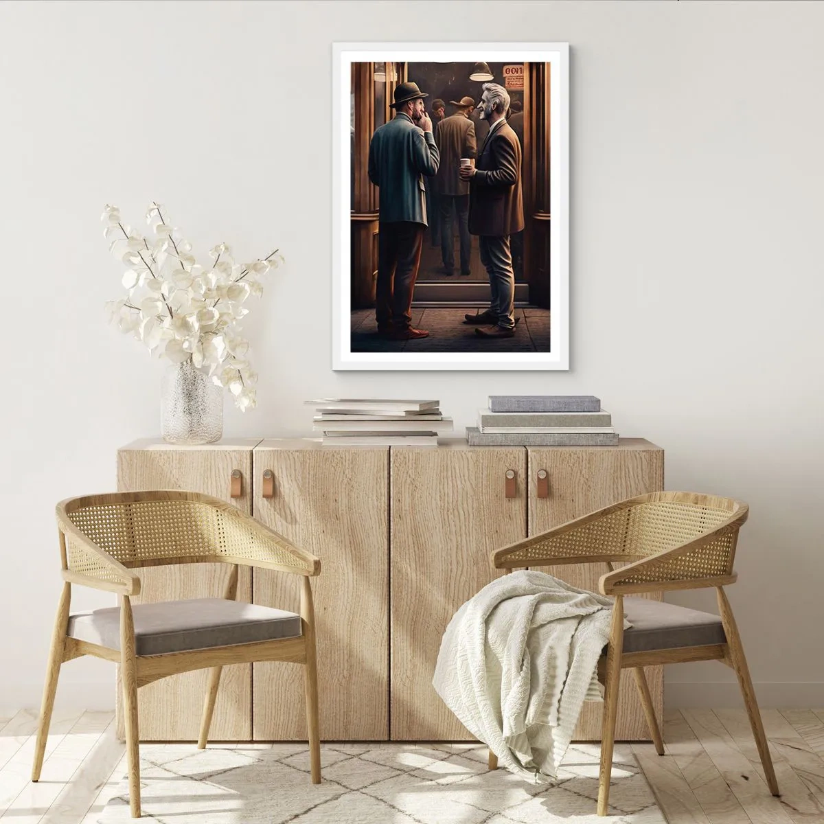 Pôster em moldura branca - Boa hora do dia - 40x50 cm