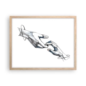 Pôster com moldura de carvalho claro - Um bom gesto - 50x40 cm