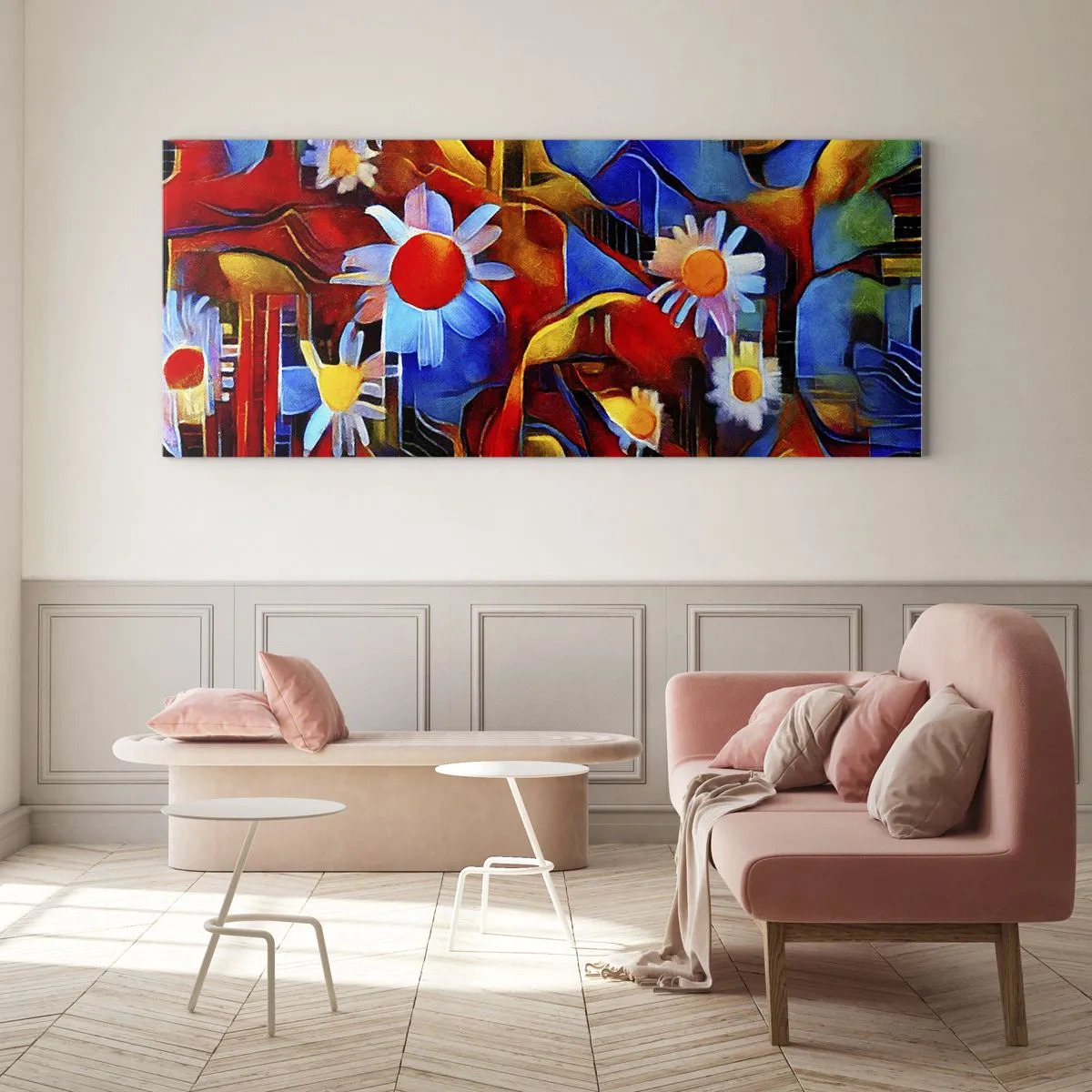 Quadro em vidro - Cores da vida - 100x40 cm