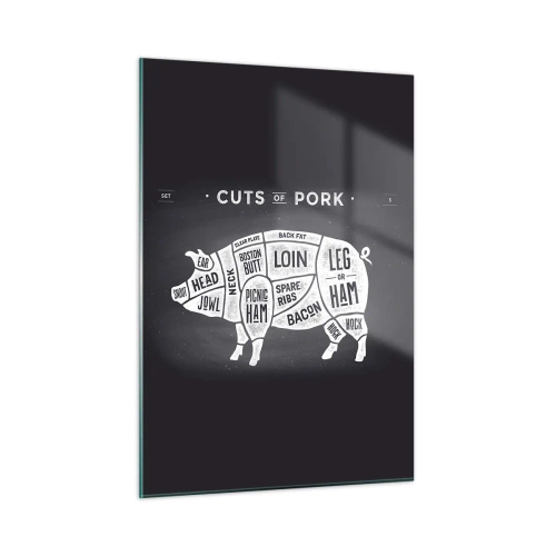 Quadro em vidro - Cartilha do talhante - 50x70 cm