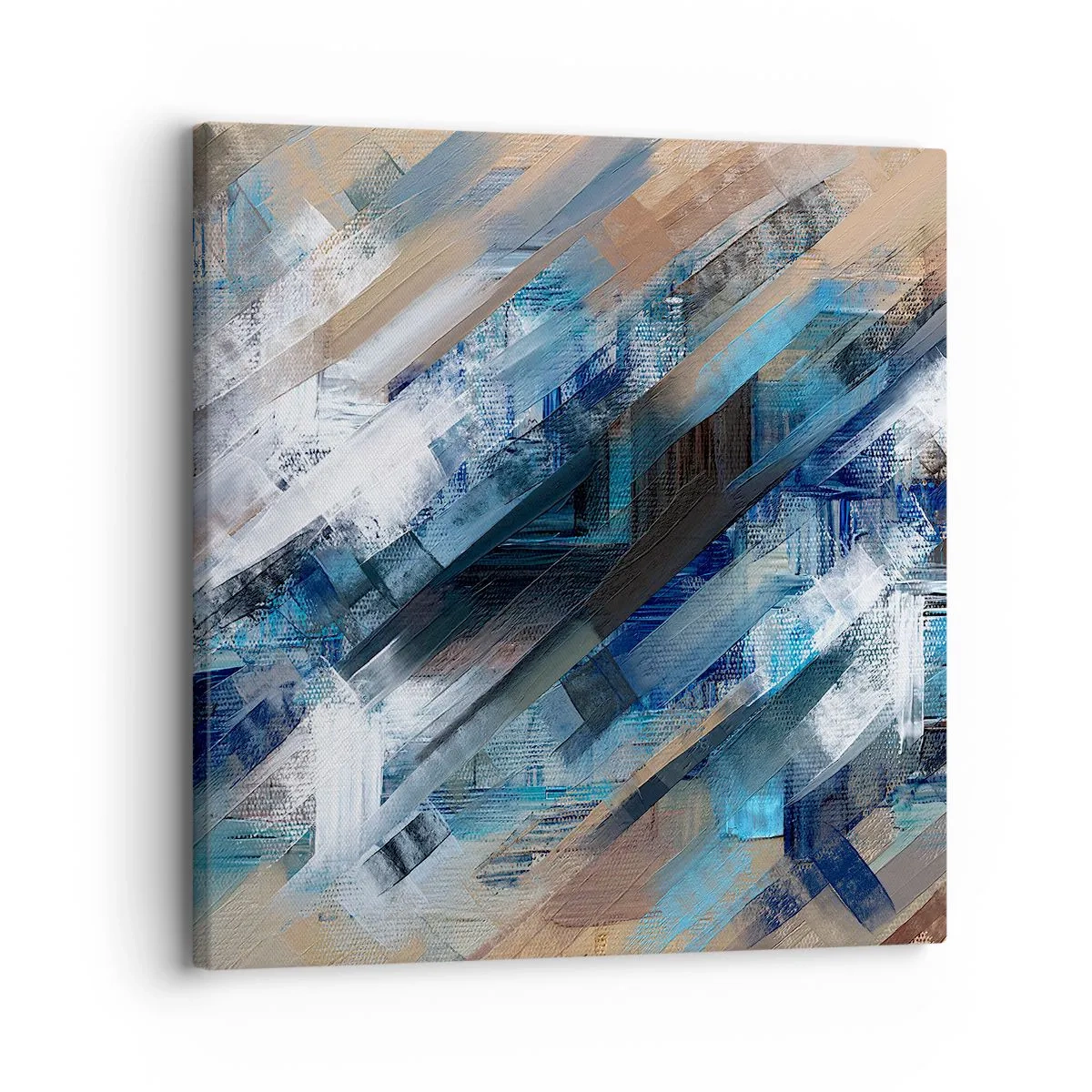 Quadro em tela - Numa diagonal azul - 30x30 cm