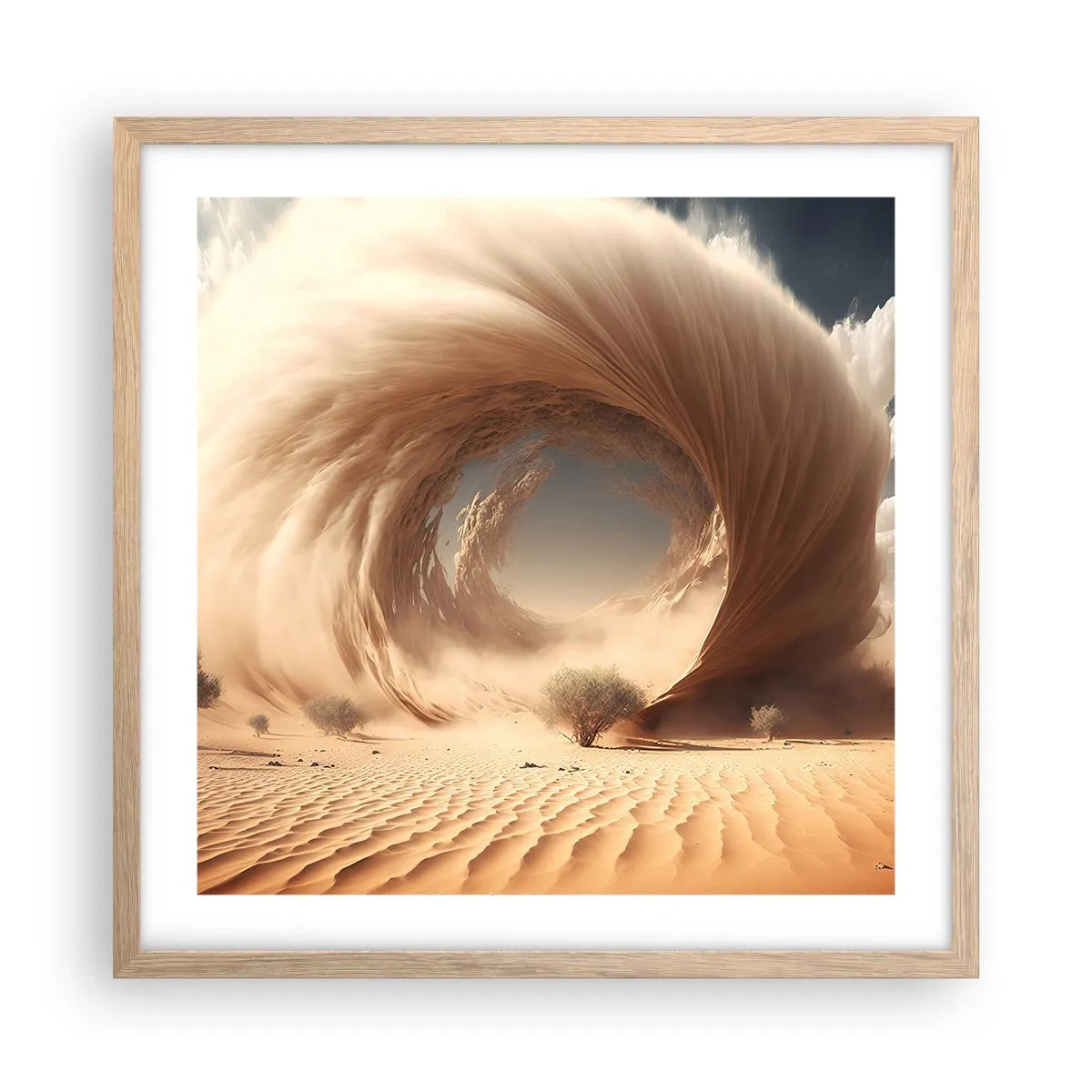 Pôster com moldura de carvalho claro - Portal aberto - 50x50 cm
