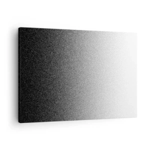 Quadro em tela - Gradiente minimalista preto e branco em ponto - 70x50cm - Em direção à luz - Decoração de parede moderna para a sala de estar e quarto ARTTOR