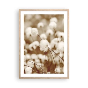 Pôster com moldura de carvalho claro - Campos felpudos - 50x70 cm