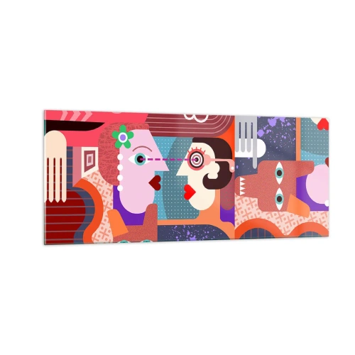 Quadro em vidro - Olho no olho - 100x40 cm