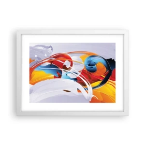 Pôster em moldura branca - A dança dos elementos da natureza - 40x30 cm