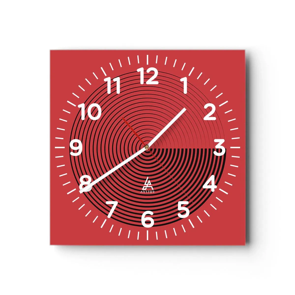 Relógio de parede - Relógio em vidro - Movimento circular - 40x40 cm