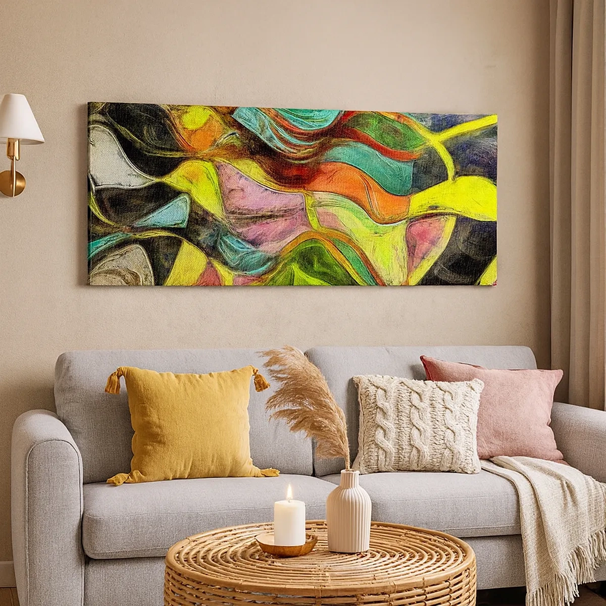 Quadro em tela - O movimento é vida - 30x30 cm