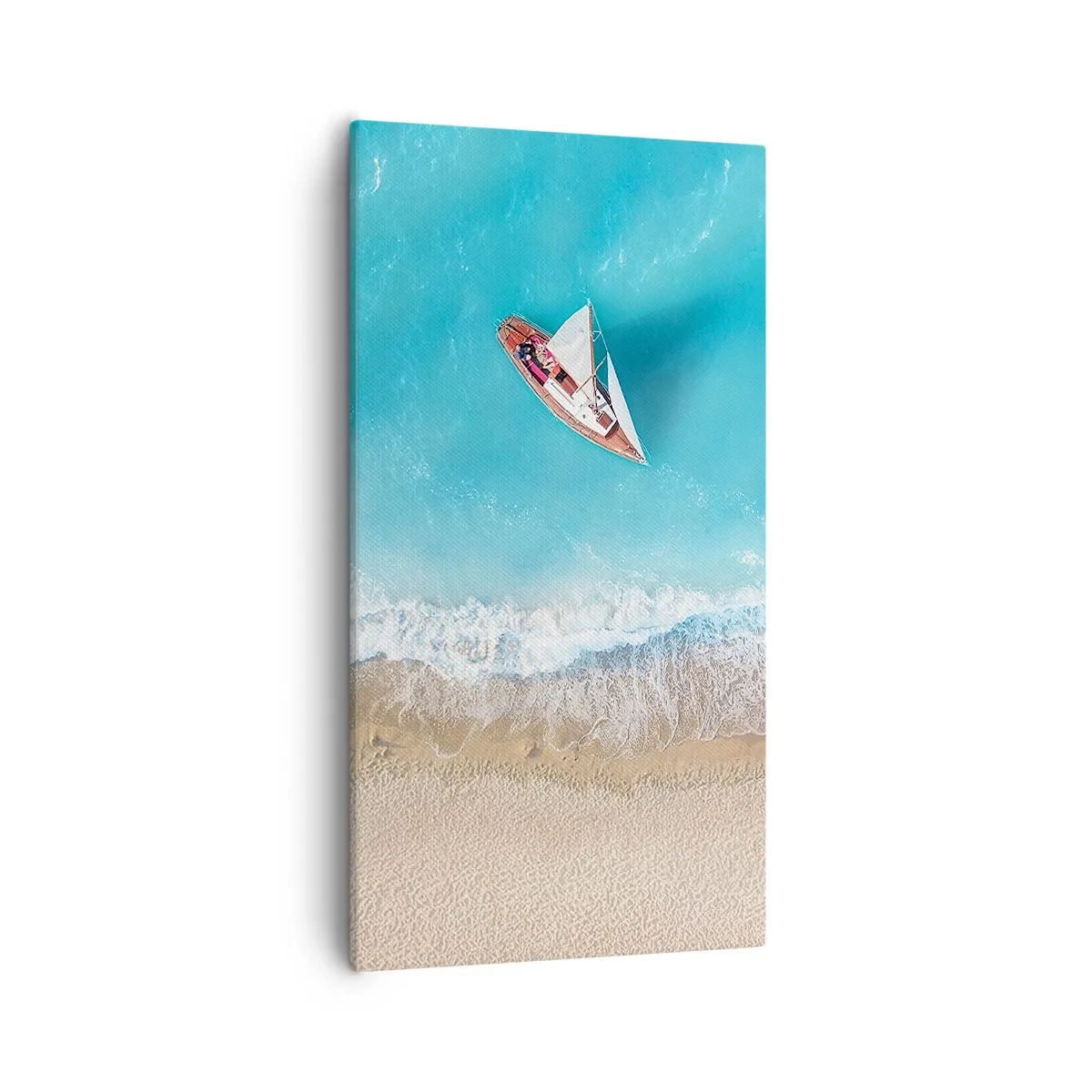 Quadro em tela - No limite do azul e do ouro - 55x100 cm