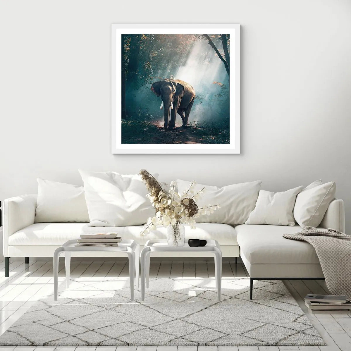 Pôster em moldura branca - Um passeio descontraído - 40x40 cm