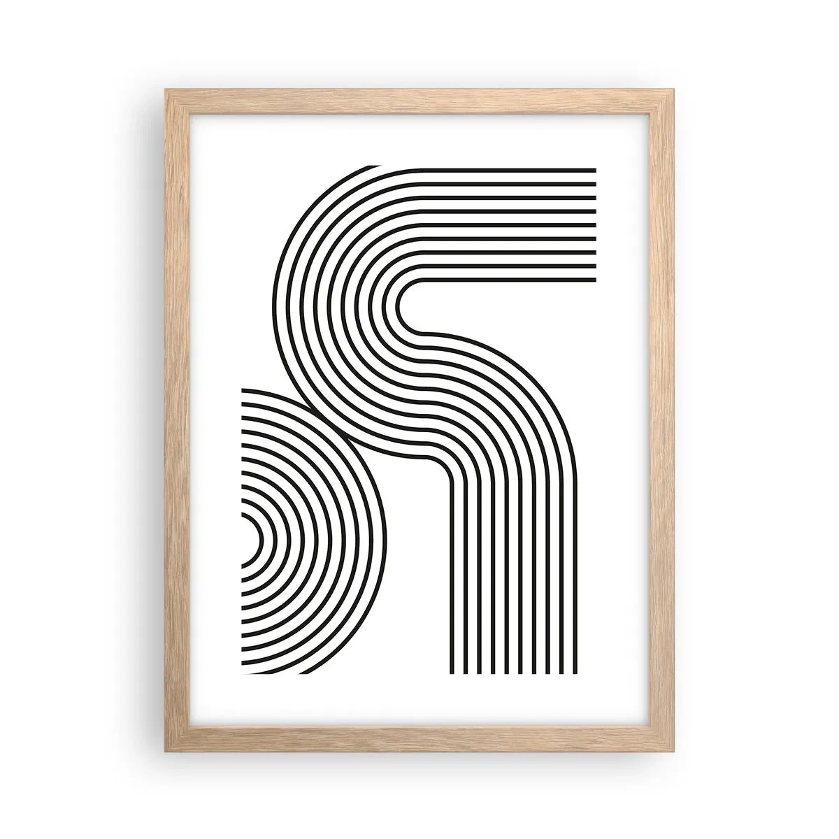 Pôster com moldura de carvalho claro - Na curva - 30x40 cm