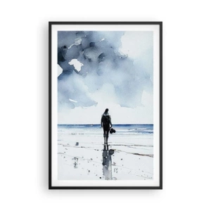 Pôster com moldura preta - Conversa com o mar - 61x91 cm