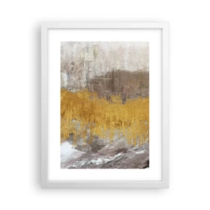 Pôster em moldura branca - Uma explosão dourada - 30x40 cm