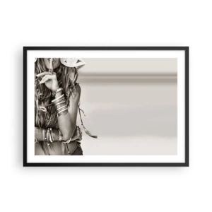 Pôster com moldura preta - Como uma menina - 70x50 cm