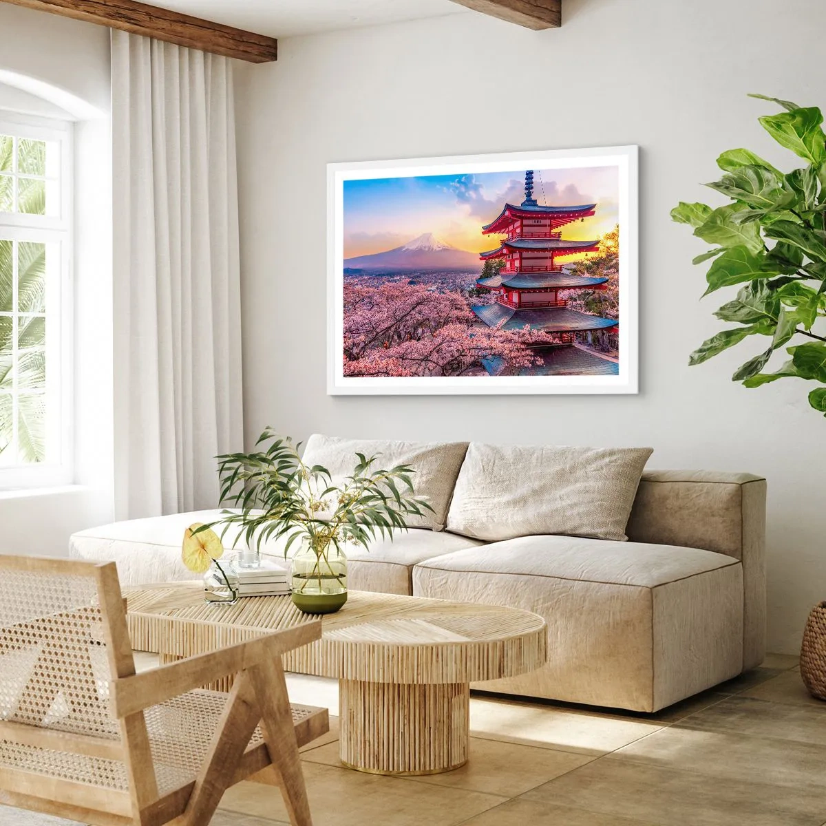 Pôster em moldura branca - A essência do espírito japonês - 70x50 cm