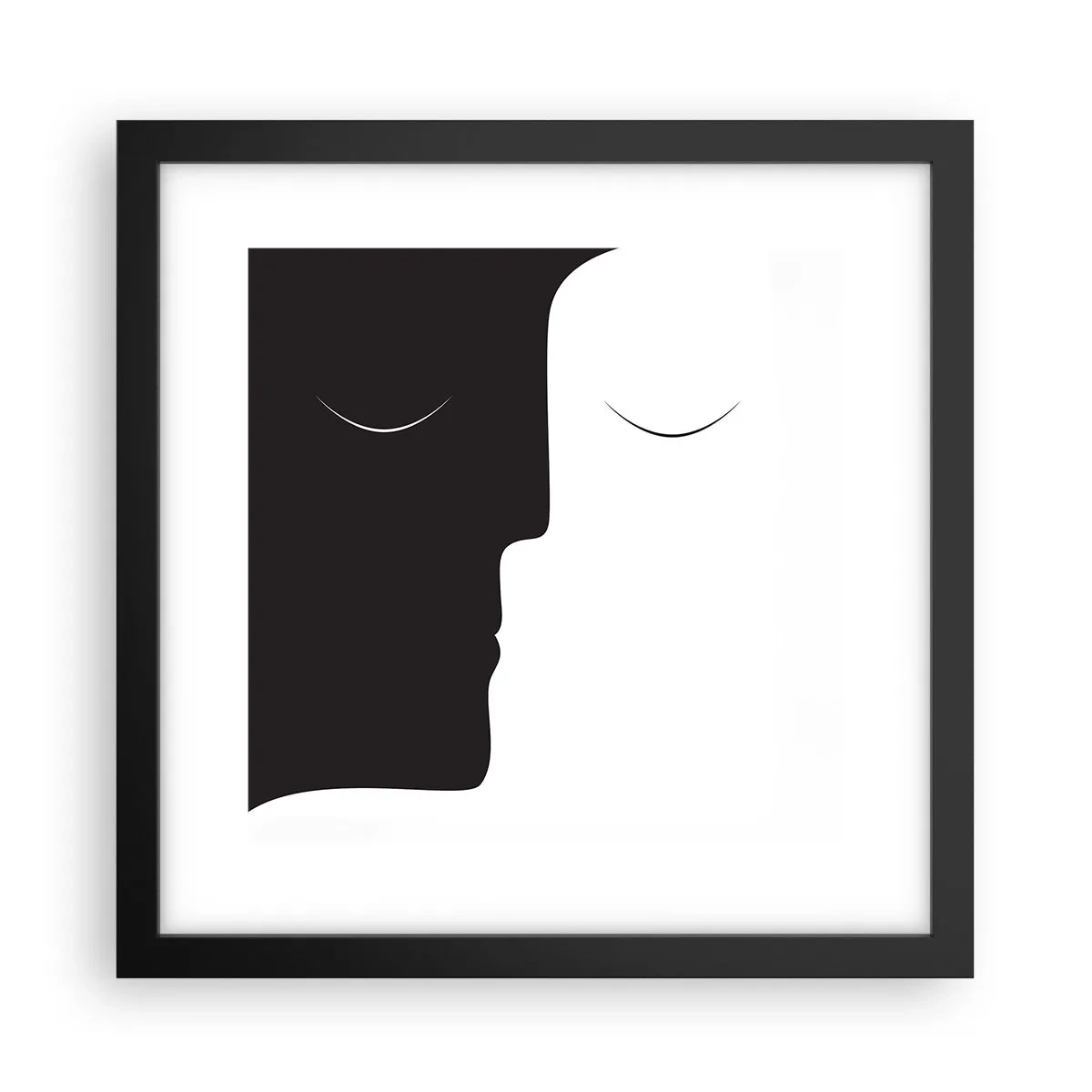 Pôster com moldura preta - Unidade de opostos - 30x30 cm