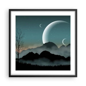 Pôster com moldura preta - Carnaval de uma noite estrelada - 50x50 cm