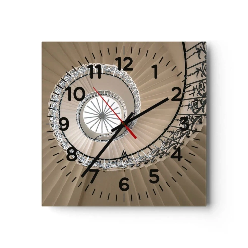 Relógio de parede - Relógio em vidro - Dentro da casca - 40x40 cm