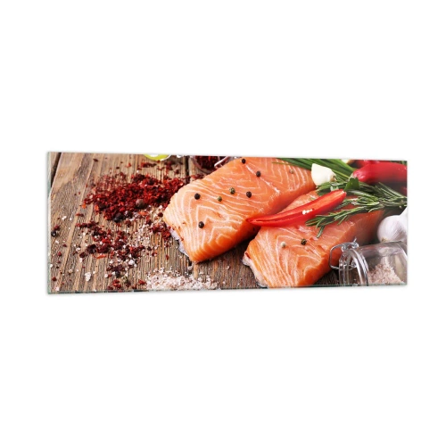 Quadro em vidro - Aventura norueguesa na cozinha - 90x30 cm