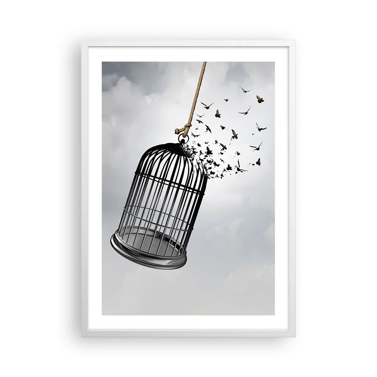 Pôster em moldura branca - Fé... Esperança... Liberdade! - 50x70 cm