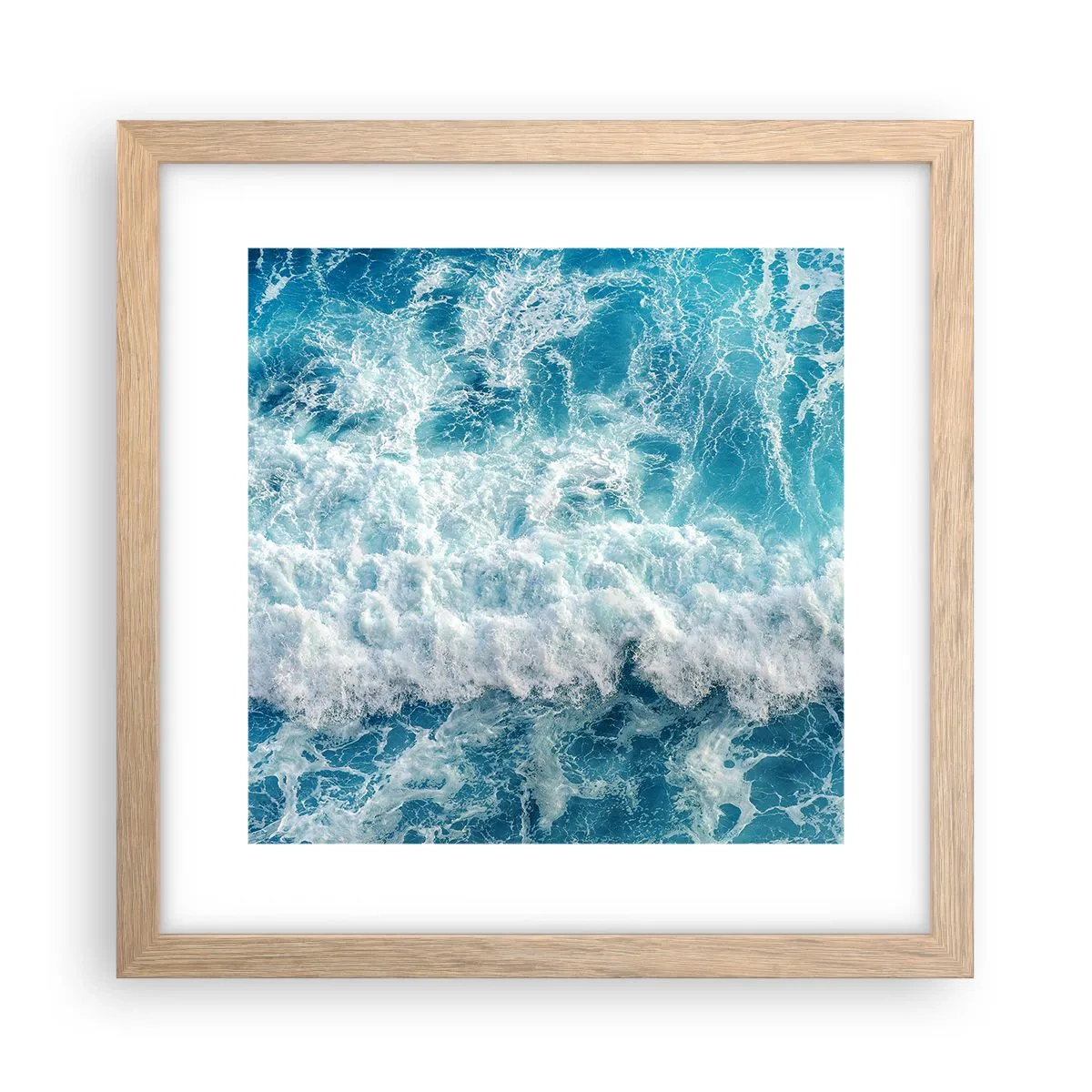 Pôster com moldura de carvalho claro - Alegremente e aos saltos - 30x30 cm