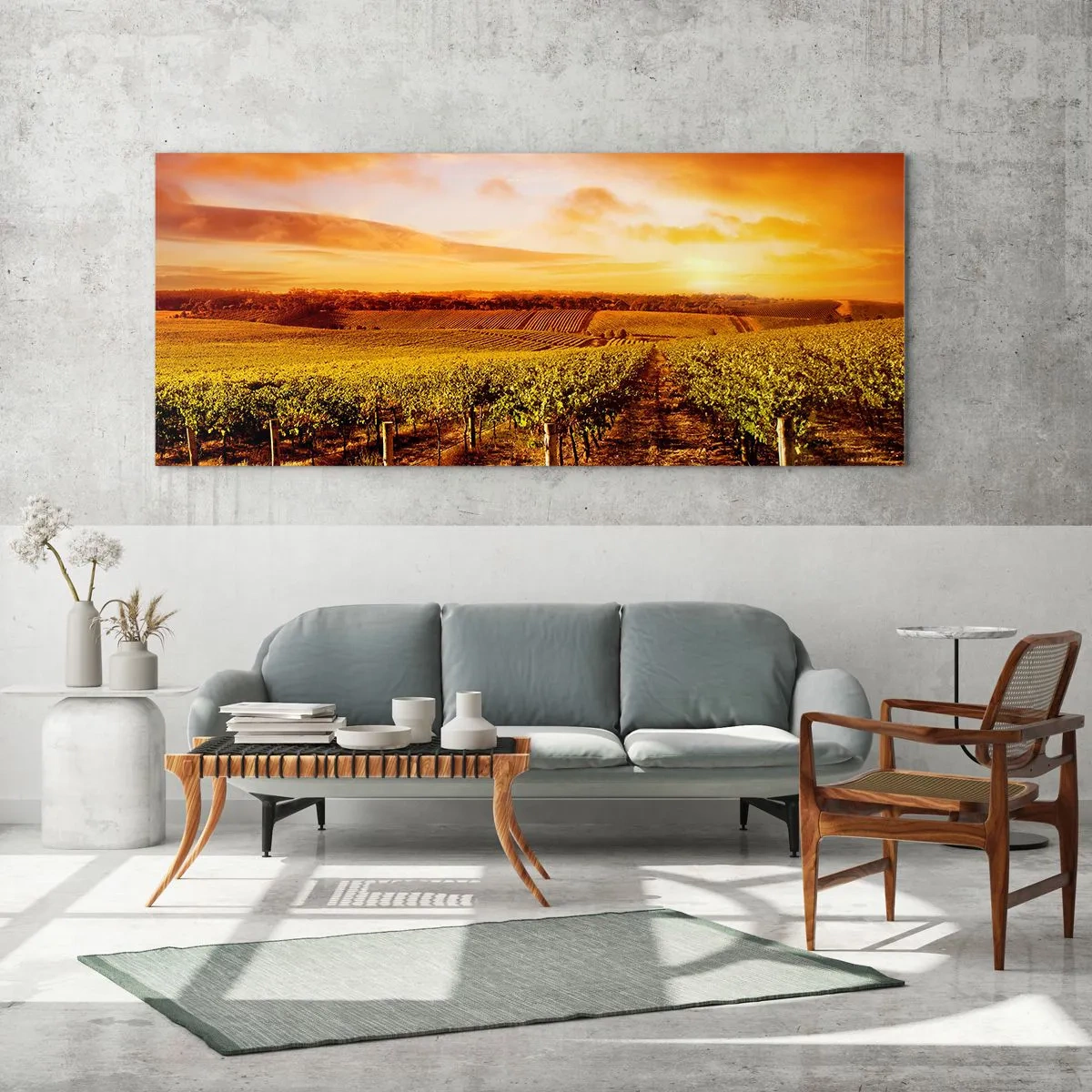 Quadro em vidro - Delicadamente frutado com um toque de sol - 90x30 cm