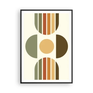 Pôster com moldura preta - Em tons terrosos - 70x100 cm
