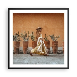 Pôster com moldura preta - Estilo hippie - 60x60 cm