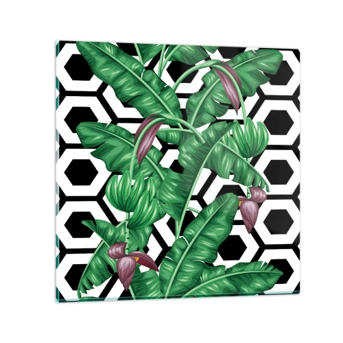 Quadro em vidro - Composição simétrica por natureza - 70x70 cm