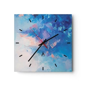 Relógio de parede - Relógio em vidro - Abstração de inverno - 30x30 cm
