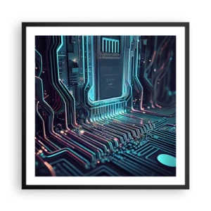 Pôster com moldura preta - Só estou a pensar... - 60x60 cm