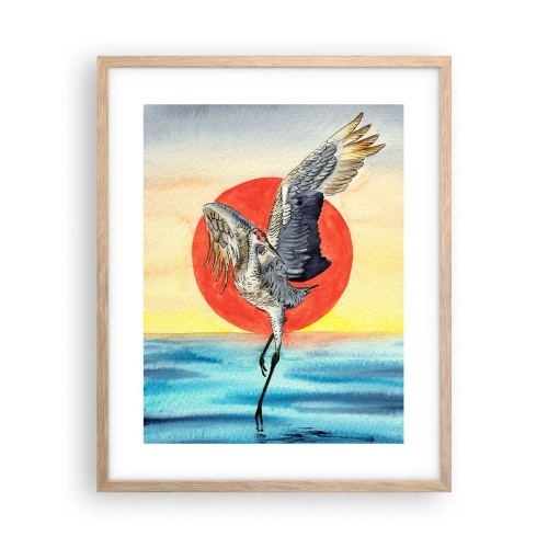 Pôster com moldura de carvalho claro - É hora de voltar - 40x50 cm