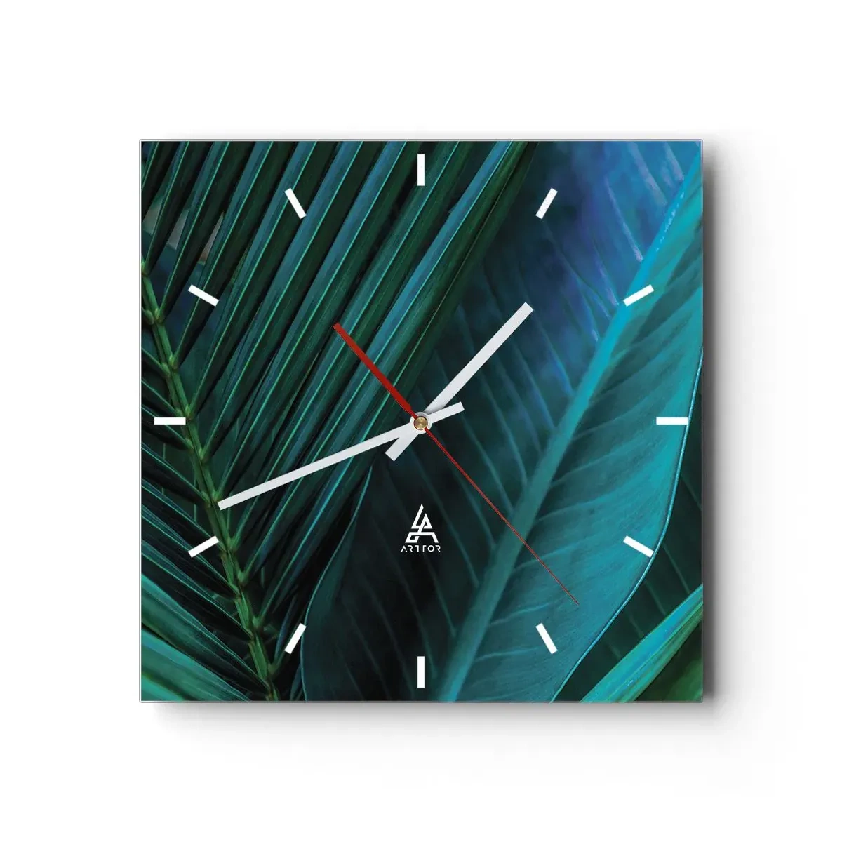 Relógio de parede - Relógio em vidro - Anatomia da vegetação - 30x30 cm