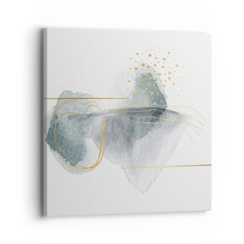 Quadro em tela - Sobre a relação entre o cinza e o dourado - 30x30 cm