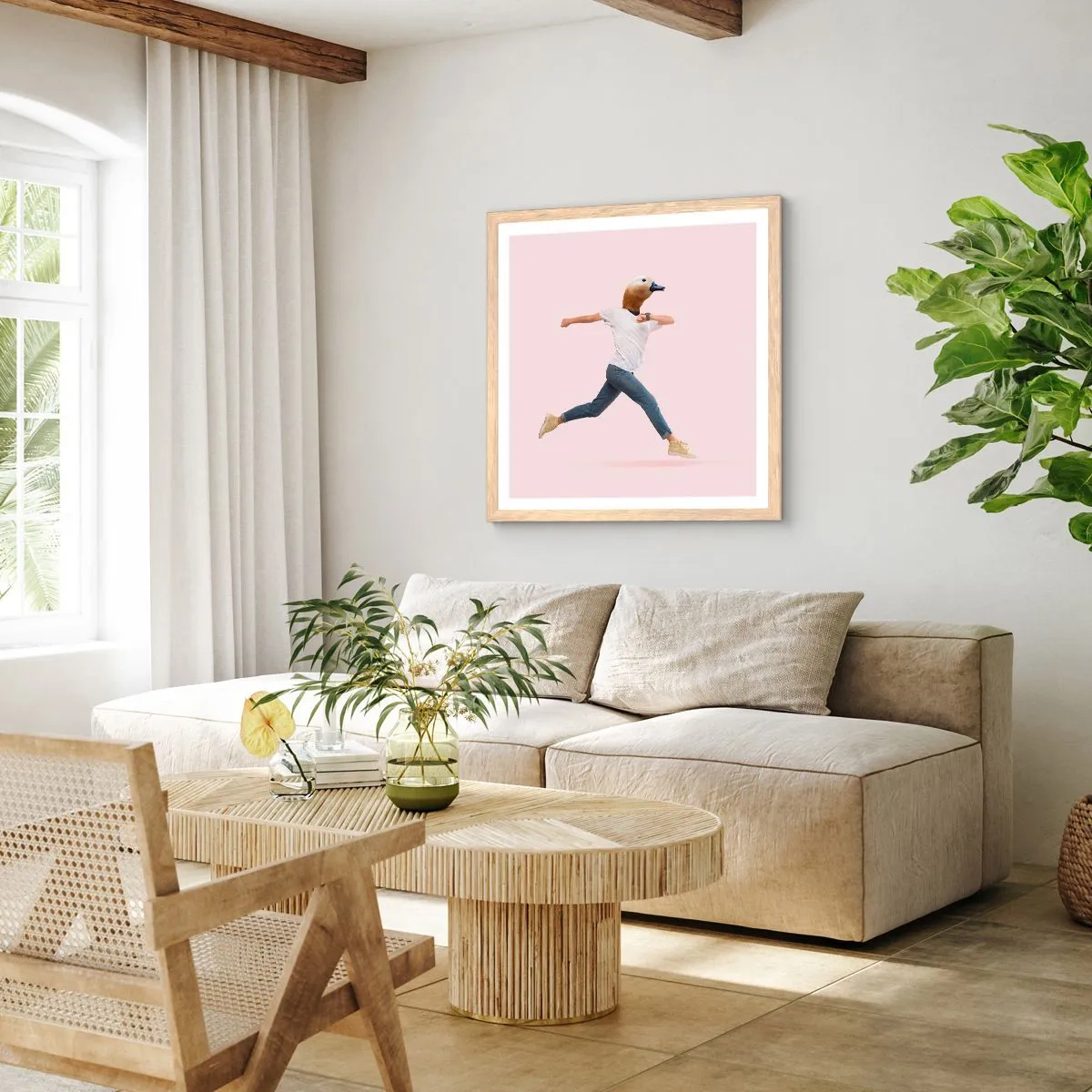 Pôster com moldura de carvalho claro - Uma pitada de absurdo - 40x40 cm