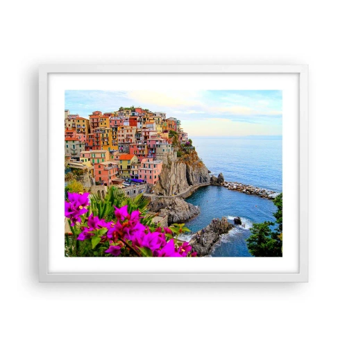 Pôster em moldura branca - A cidade que sorri - 50x40 cm